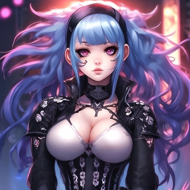 Аниме девушка гот