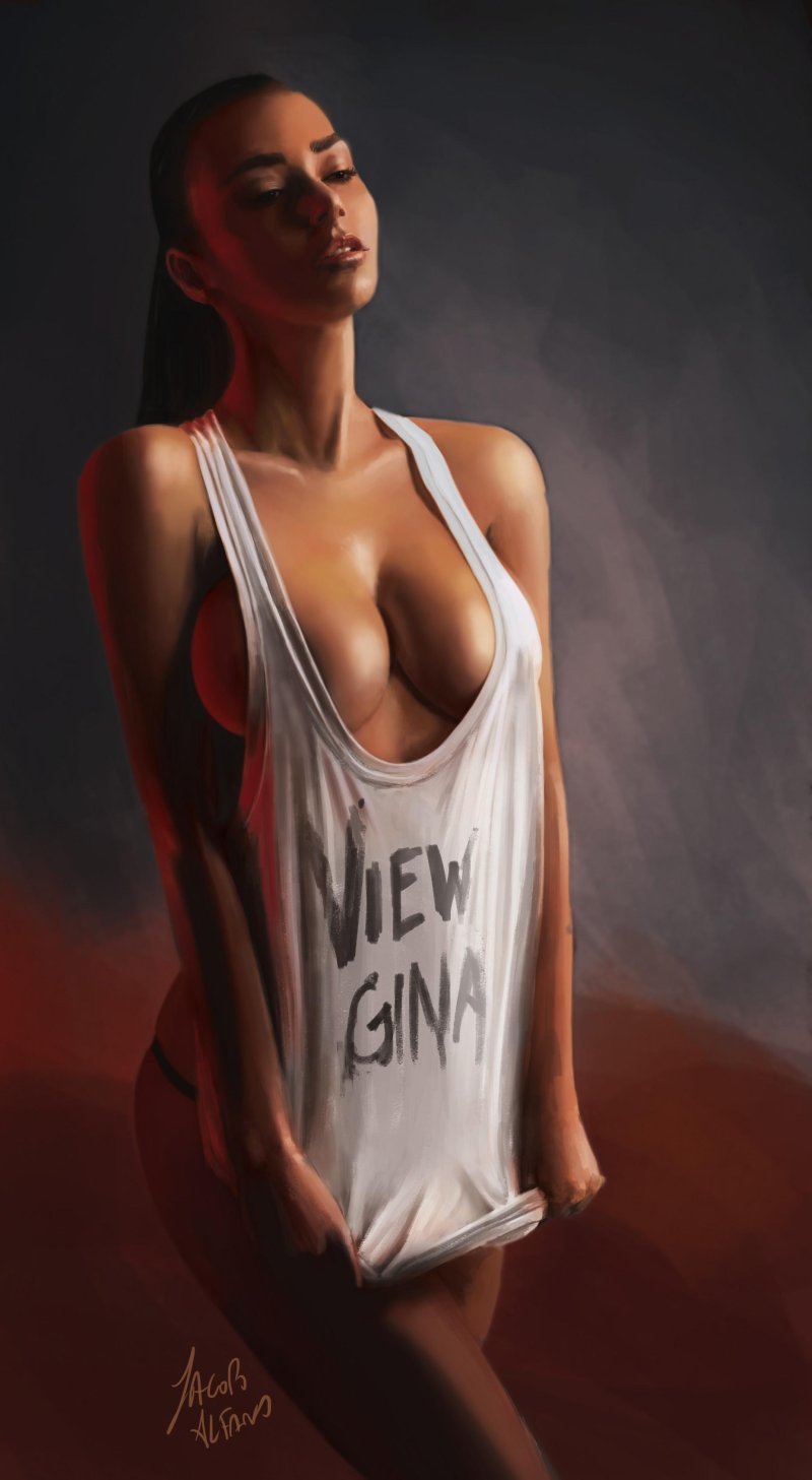 Грудь в майке