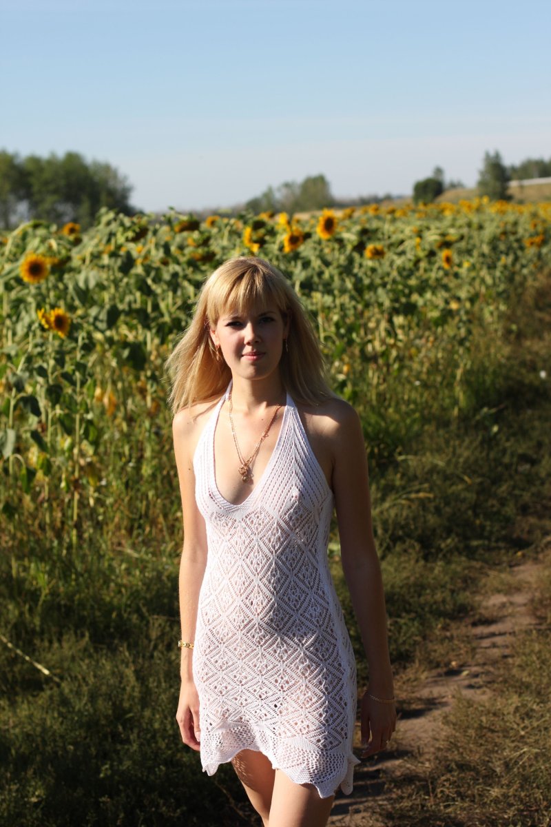 Вязаное летнее платье