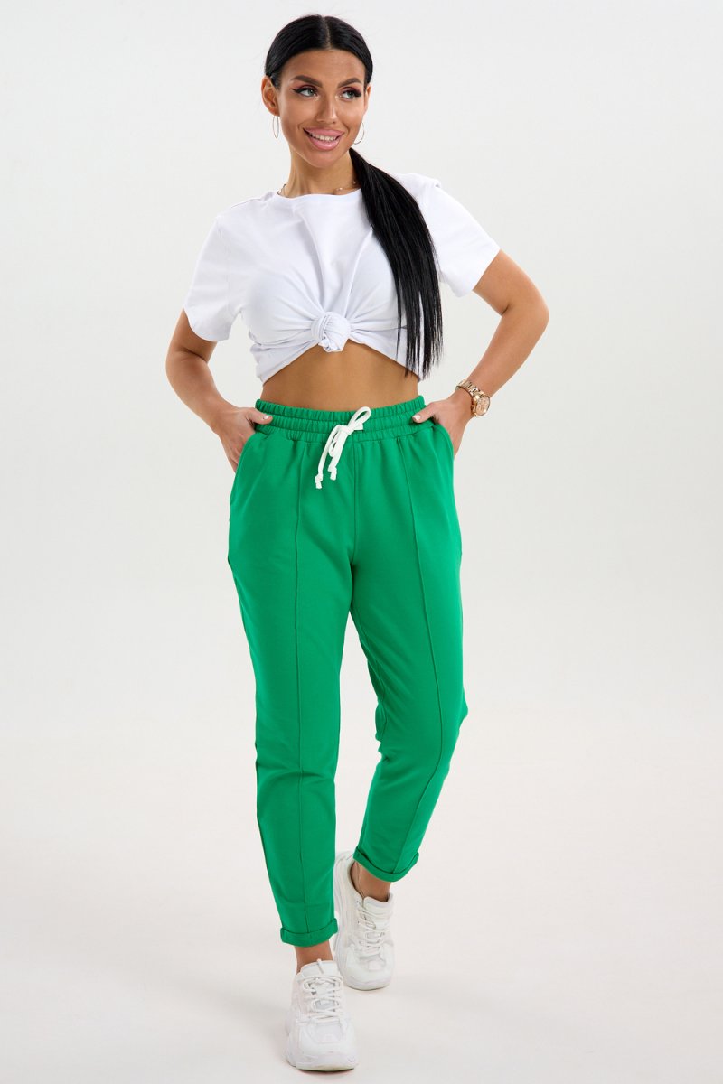 Мятные брюки женские