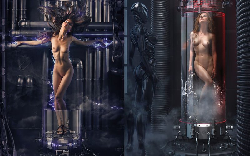 Киберпанк голая женщина