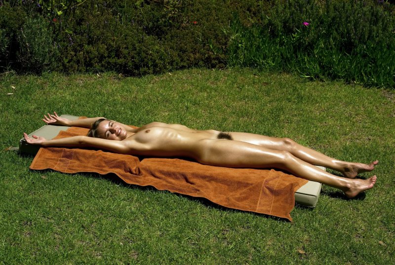 Woman sunbathing