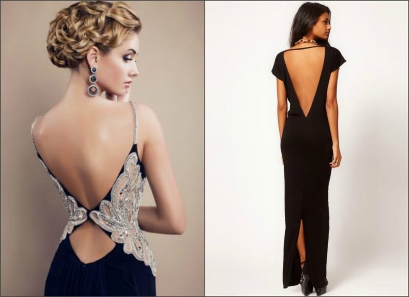 Платье с открытой спиной вечернее