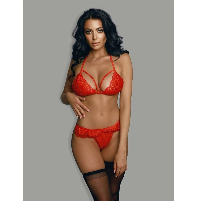 Комплект эротического белья красный