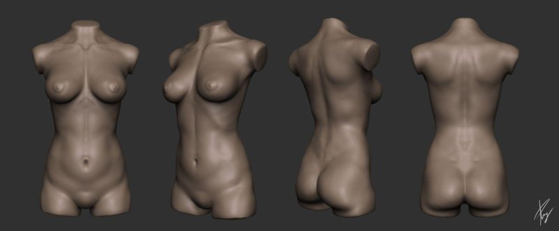 Д моделирование голого женского тела