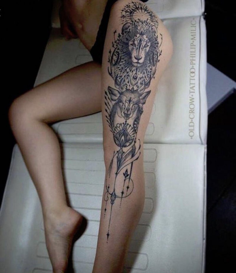 Тату на ноге для девушек ляшке