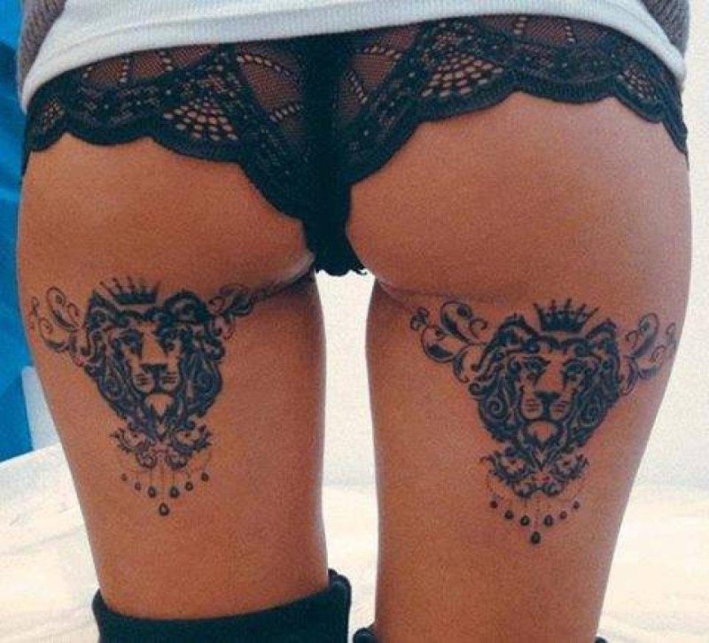 Тату на ляшках для девушек