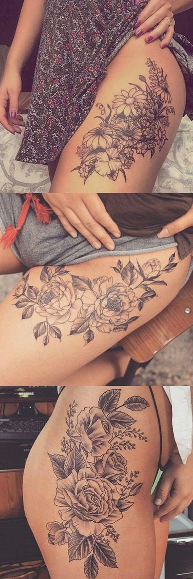 Красивые тату для девушек на бедре
