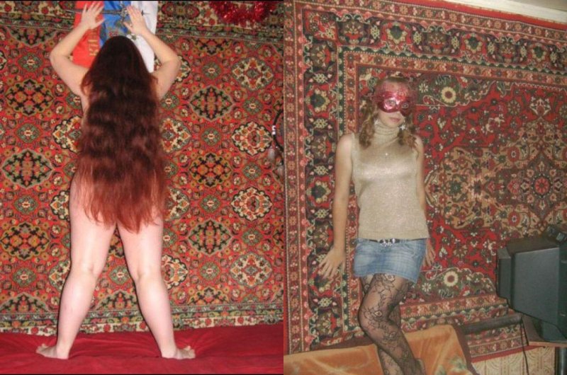 Девушки на фоне ковра