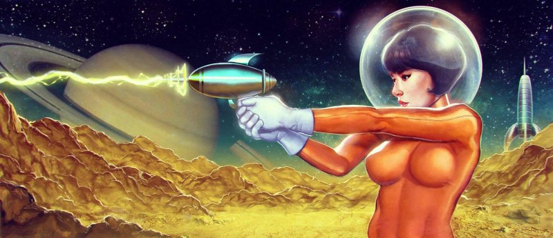 Голая на космическом корабле