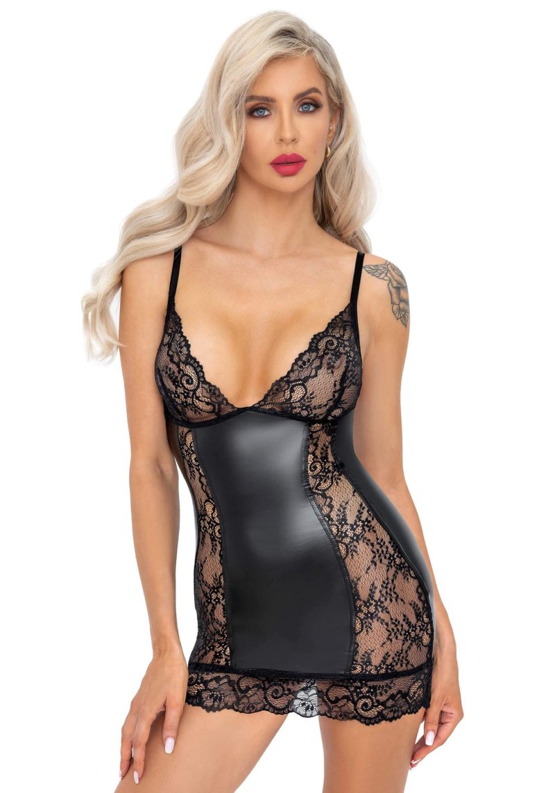 Лаковое эротическое платье