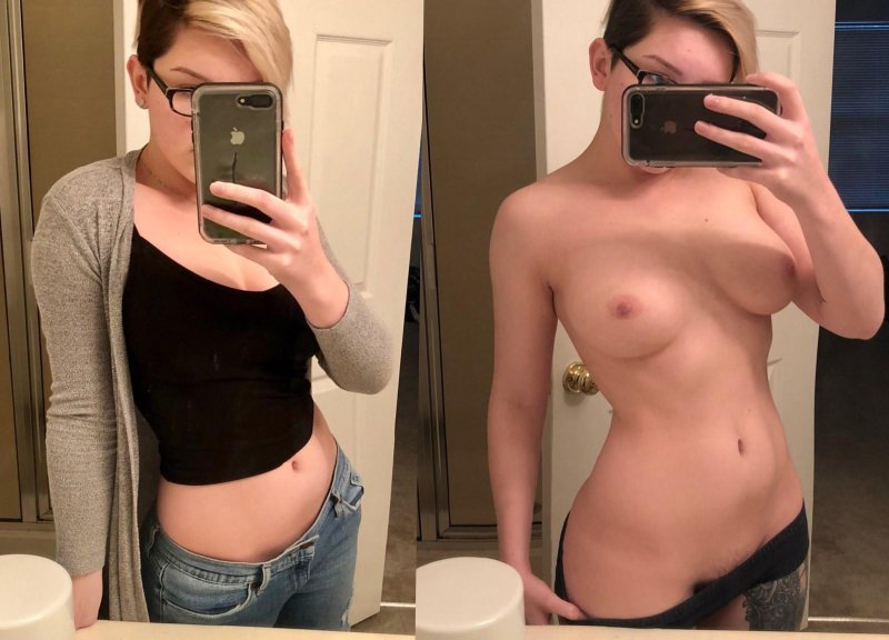 Селфи юных девушек в одежде и без одежды