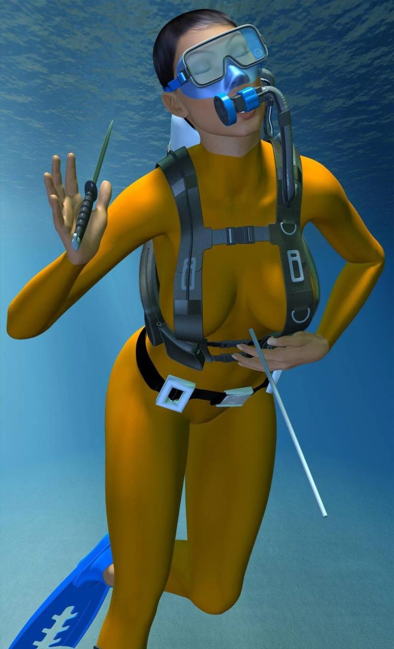Scuba battle frogwoman