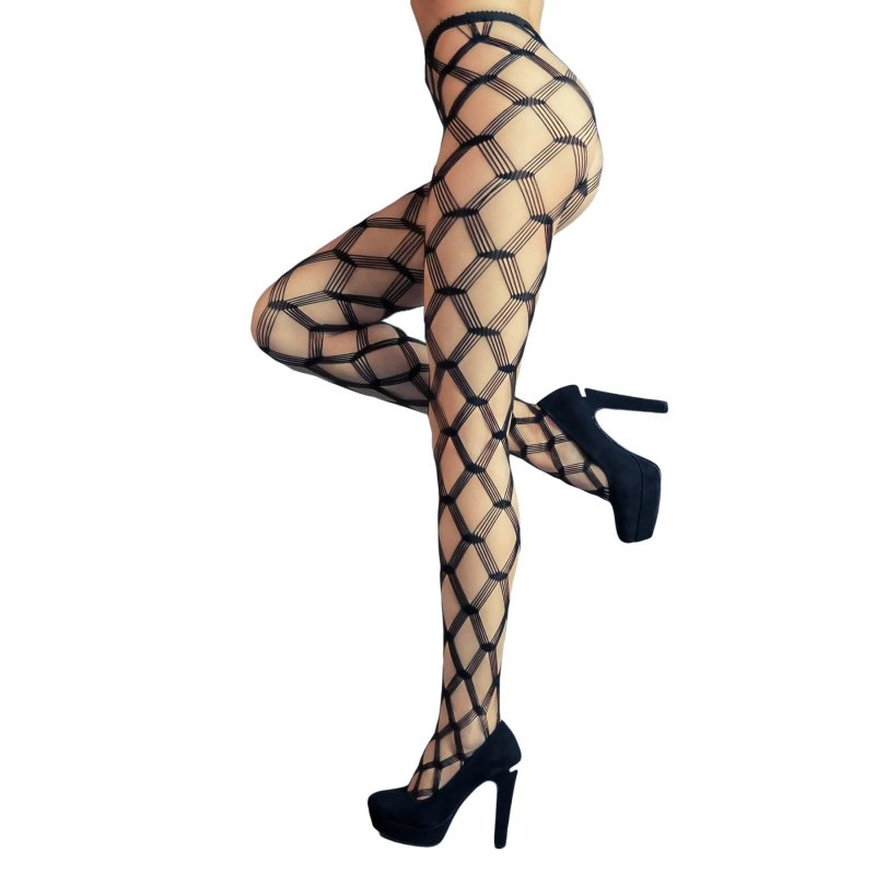 Чулки в крупную сетку