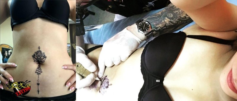 Тату на животе для девушек шраме