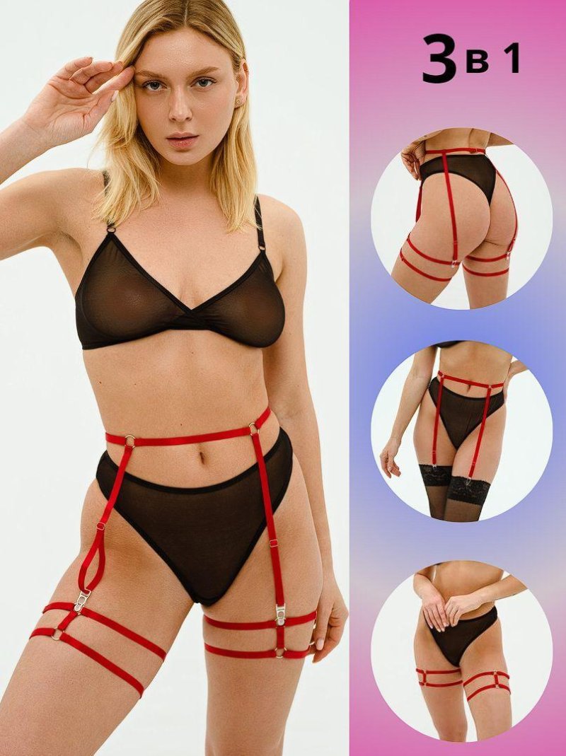 Стрепы портупея на ноги и талию с подвязками