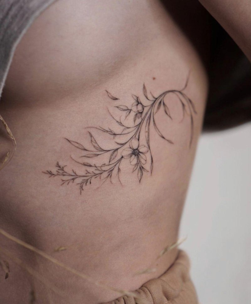 Эскизы тату на ребрах для девушек