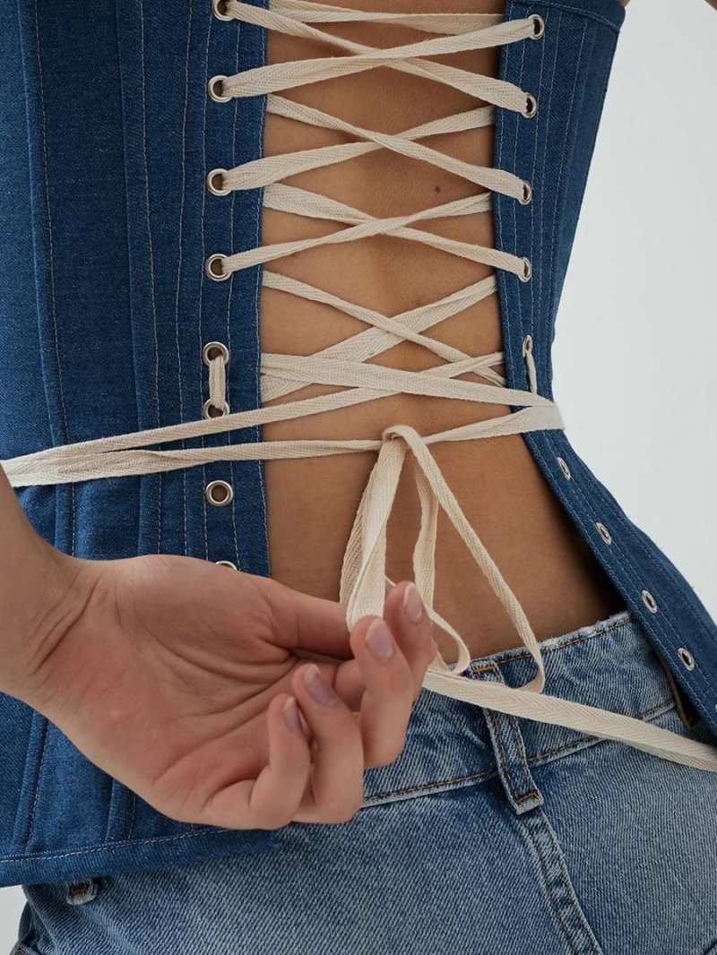 Корсет джинсовый