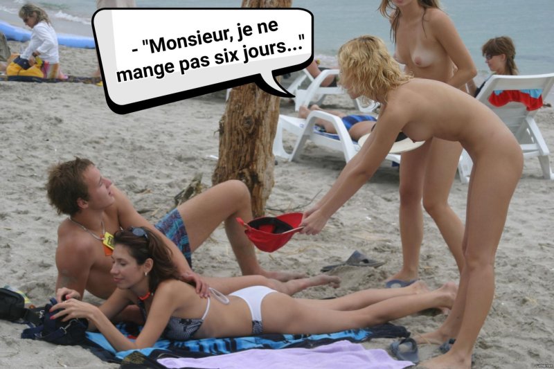 Голые женщины на общественном пляже