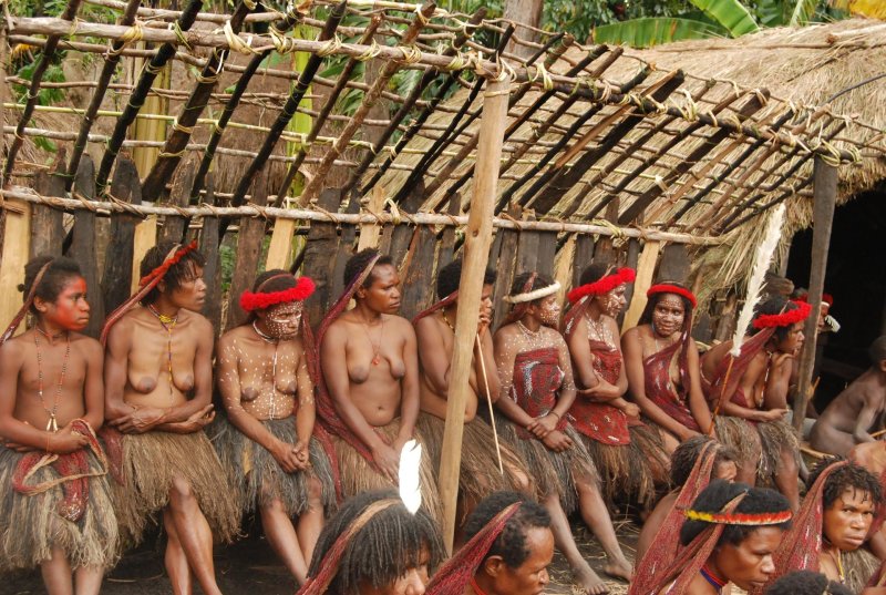 Племя папуа голые женщины