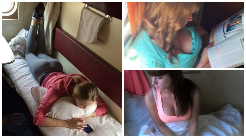 Девушки в плацкартном вагоне