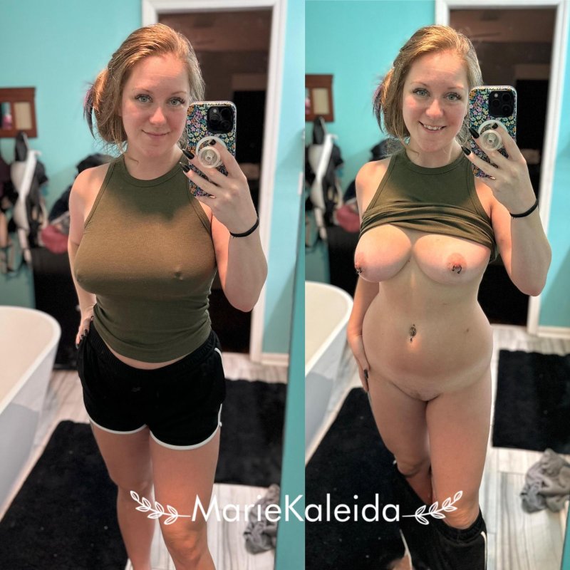 Селфи одетых раздетых девушек