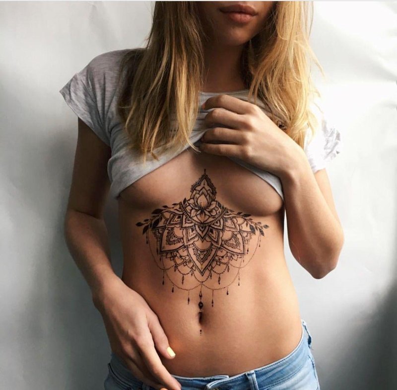 Татуировки для девушек под грудью