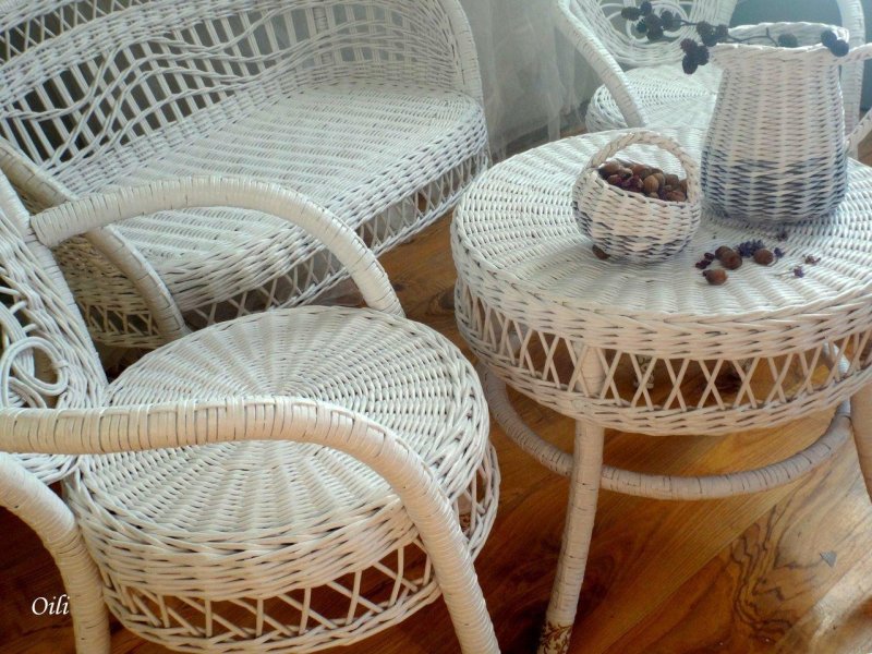 Плетеная мебель из газетных трубочек