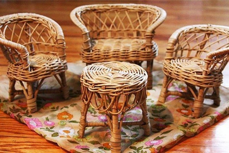 Плетеная мебель для кукол