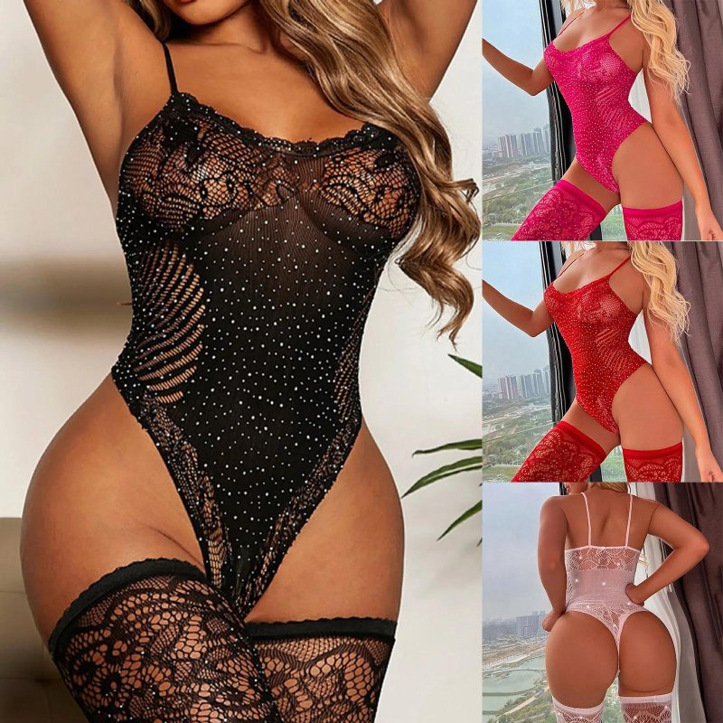 Прозрачное боди с открытой промежностью