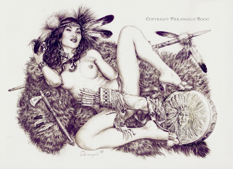 Индеец рисунок