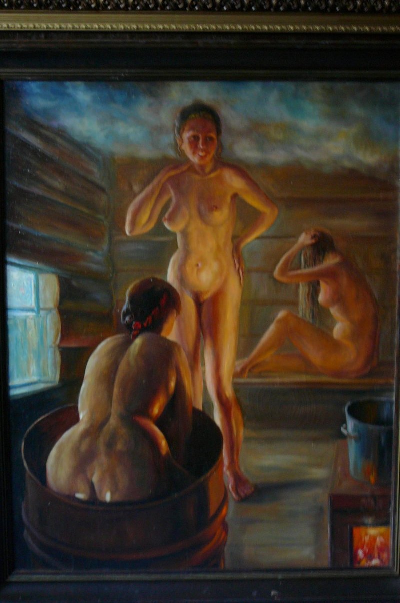 Картина голые женщины в бане