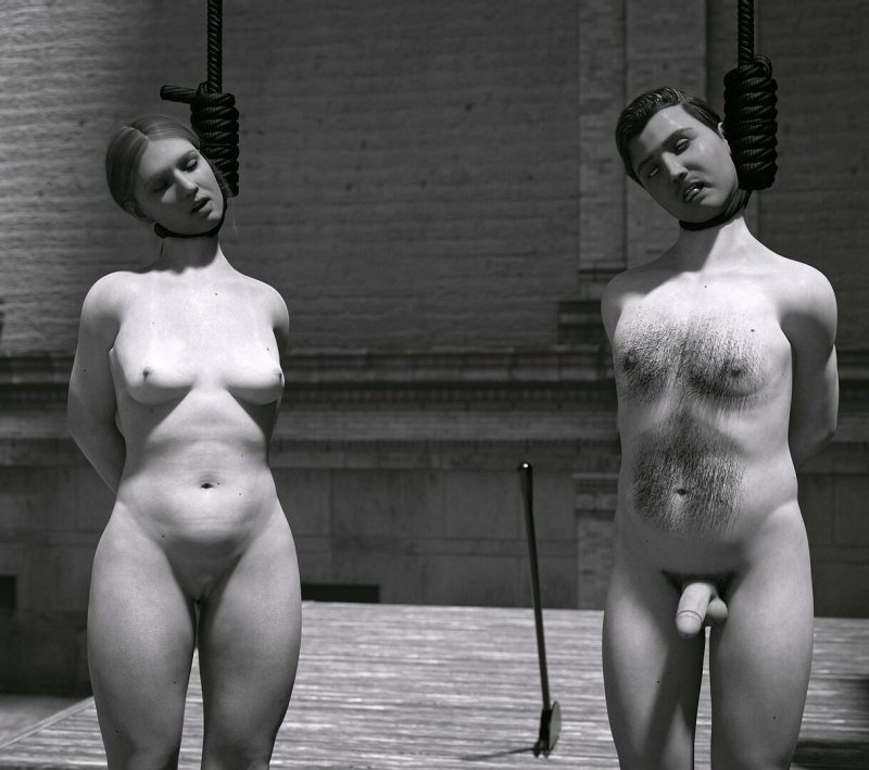 Эротическое повешение голых мужчин