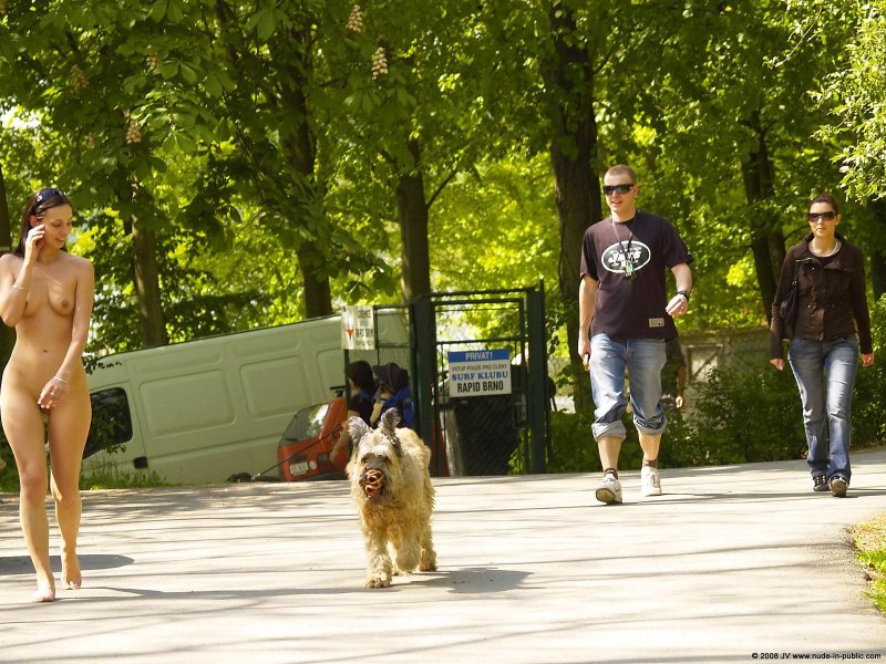 Голые люди на улице