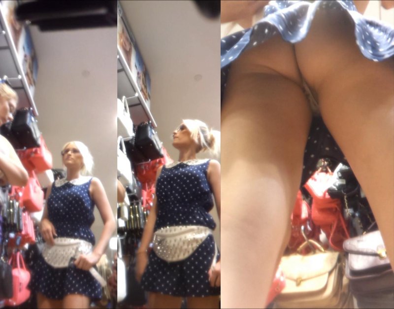 Russian upskirt face без трусиков