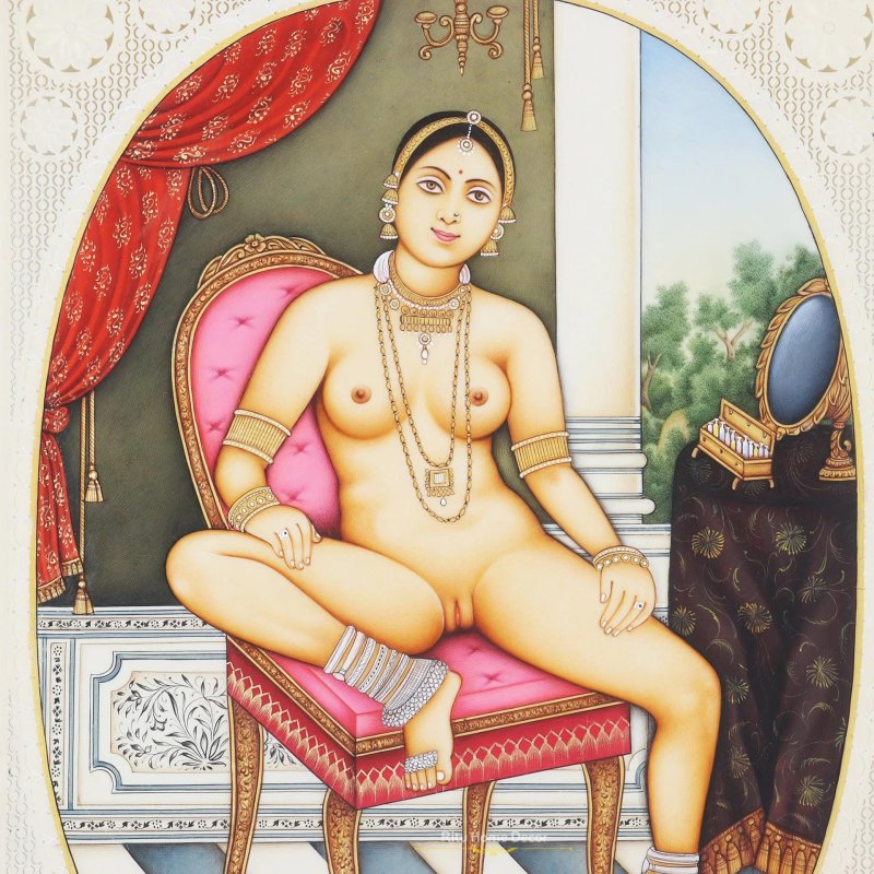 Индийская могольская миниатюра кришна