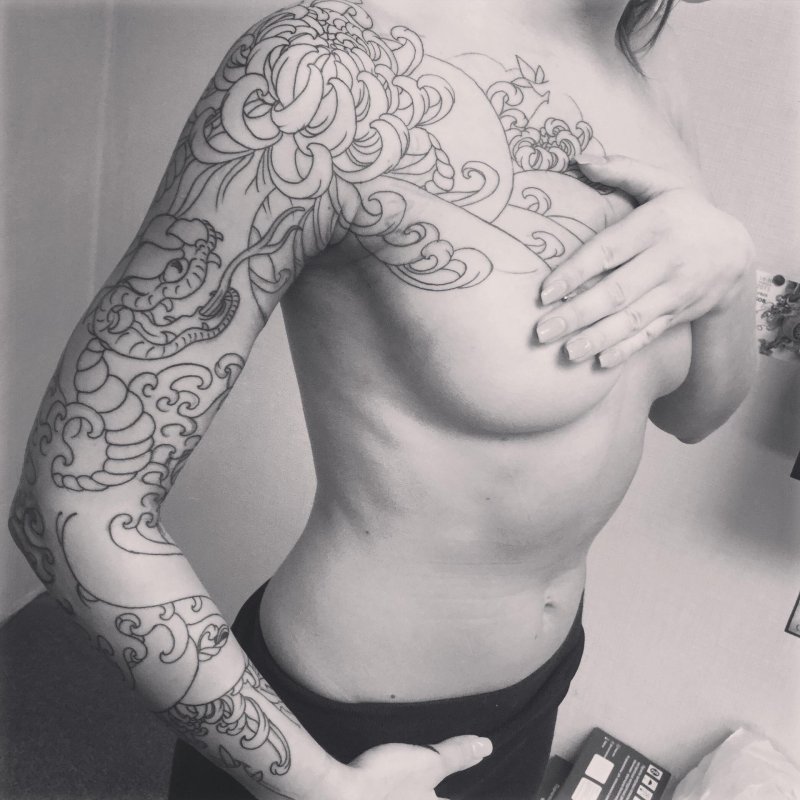 Рукав женский тату