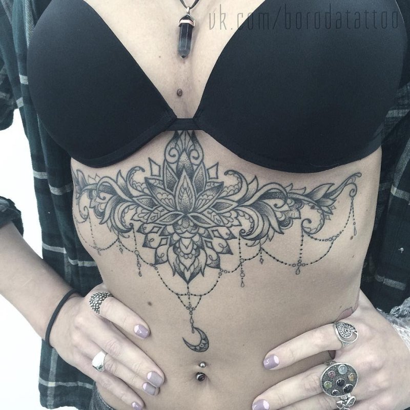 Татуировки для девушек под грудью