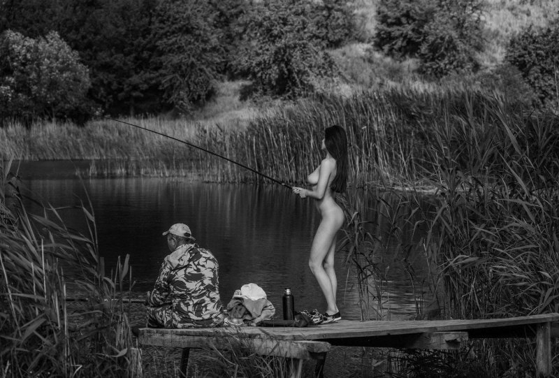 Красивые девушки на рыбалке ню