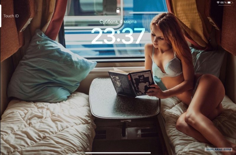 Красивая девушка в поезде