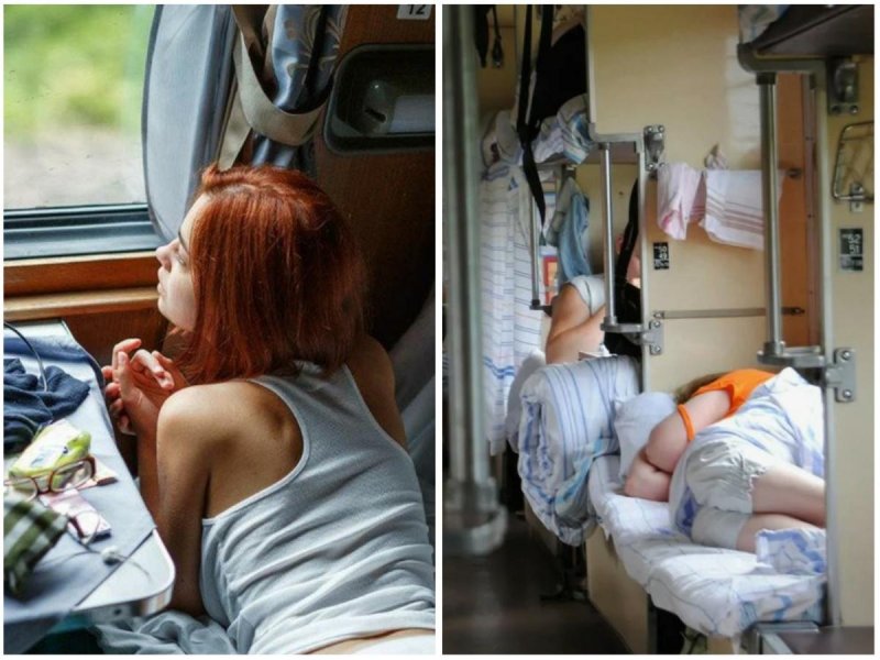 Девушки в поезде плацкарт