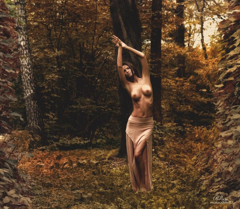 Эротическая фотосессия в лесу