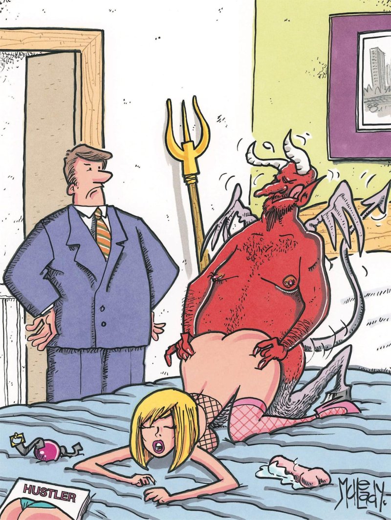 Карикатура журнал хастлер хуй в башке