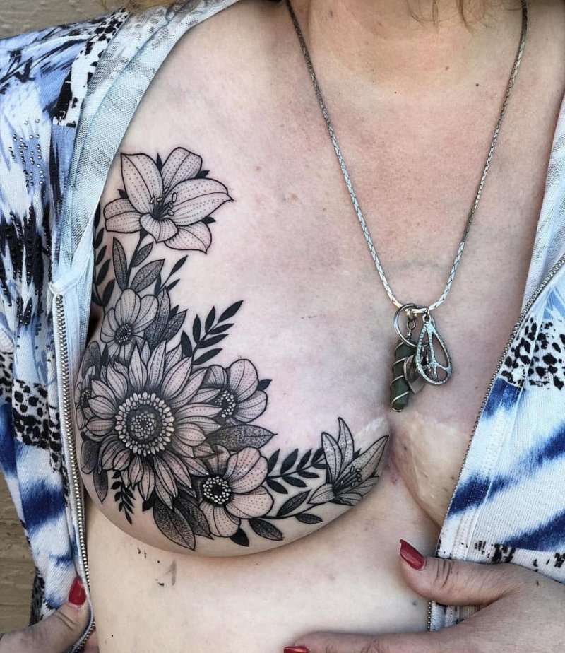 Красивые женские тату на груди