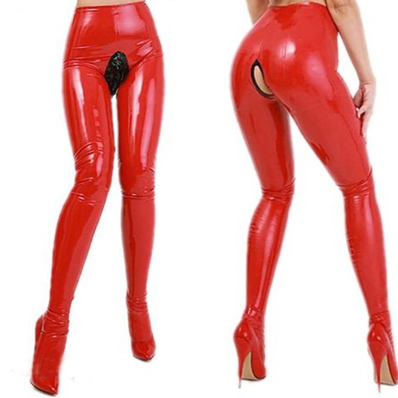 Латексные штаны с вырезом