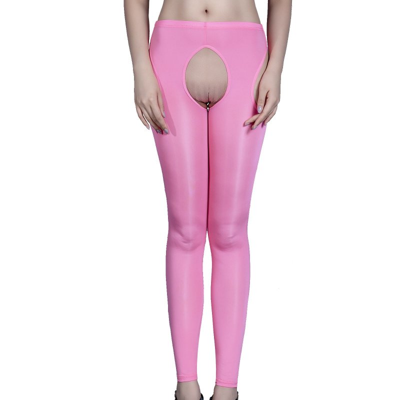 Легинсы глянцевые с молнией в промежности